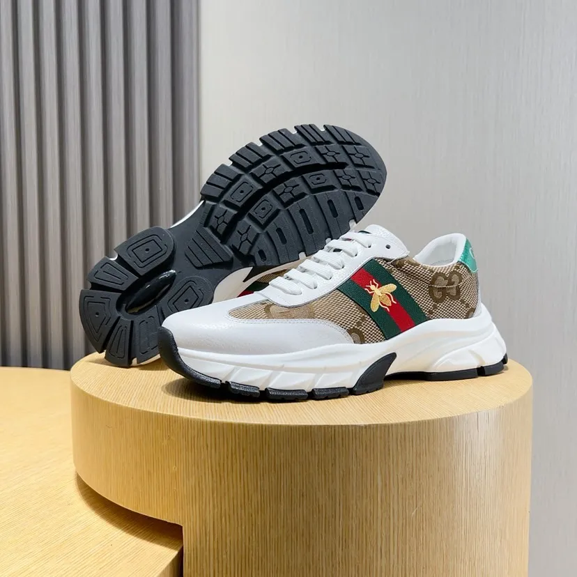 Factory P420💰[gucci] New original men's fashionable casual shoes, exclusive original mold opening, the upper is made of original fabric with first-layer cowhide, comfortable sheepskin lining, rubber combination, lightweight foaming, wear-resistant and non-slip outsole, comfortable to wear🎋Fine workmanship, worthy of wearing, comfortable to wear, impeccable quality and workmanship. Code number 38-44